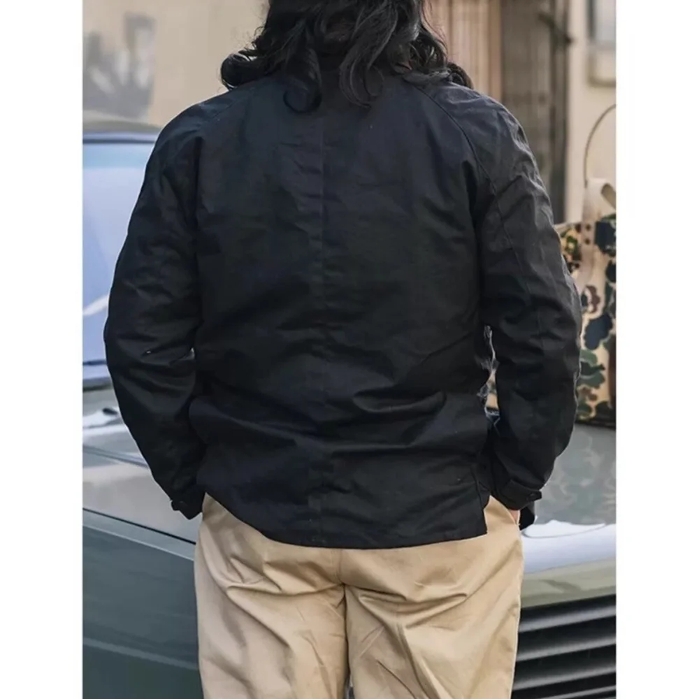 Non Stock Light Waxed Country Jacket Heritage Style Mens 4-Pocket Outerwear Coat